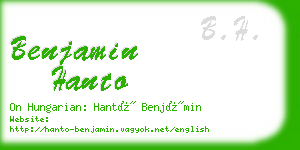 benjamin hanto business card